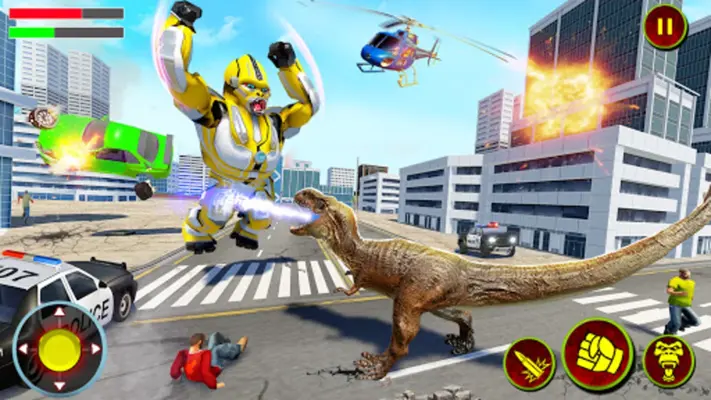 Angry Gorilla Robot Truck Game android App screenshot 0