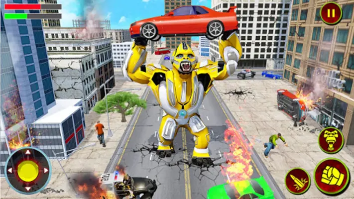 Angry Gorilla Robot Truck Game android App screenshot 9