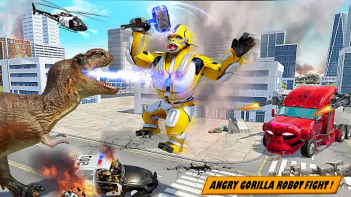 Angry Gorilla Robot Truck Game android App screenshot 10