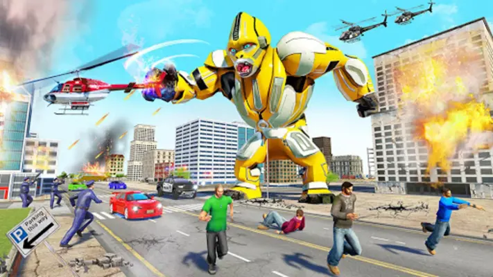 Angry Gorilla Robot Truck Game android App screenshot 13