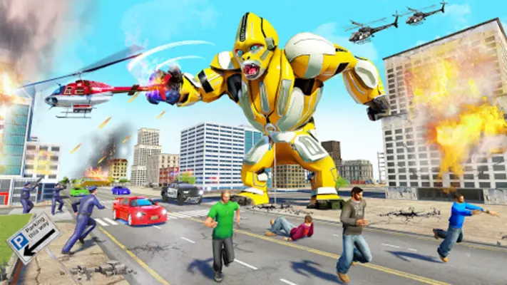 Angry Gorilla Robot Truck Game android App screenshot 1